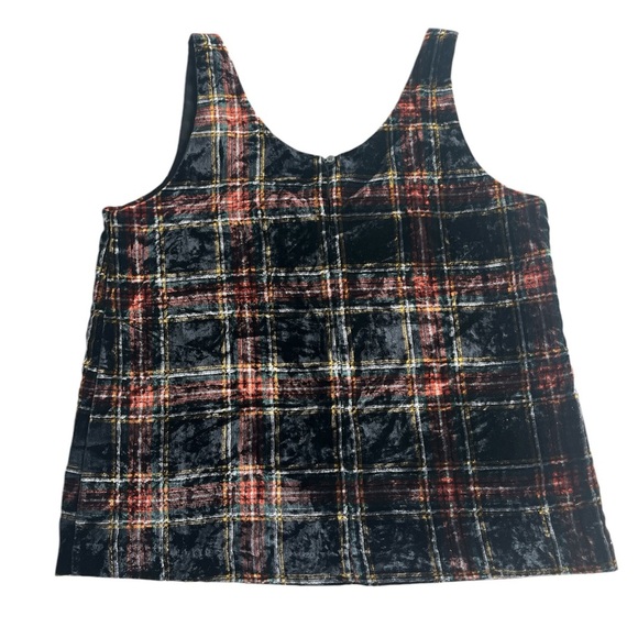 J Crew  Stewart Tartan Plaid Velvet Tank Top size 4 - Picture 4 of 7